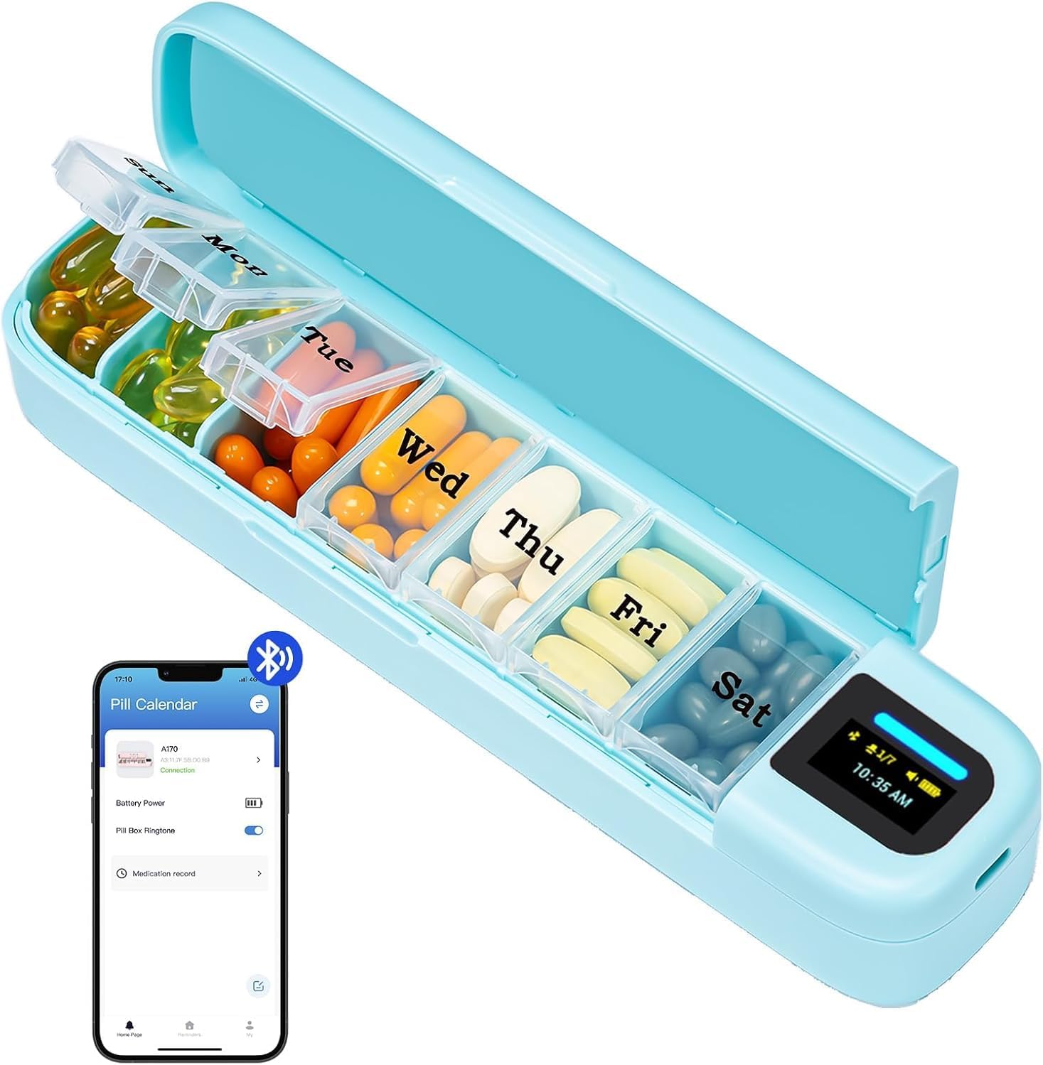 Medicine Cabinet Lock - Smart Pill Organizer with Alarm &