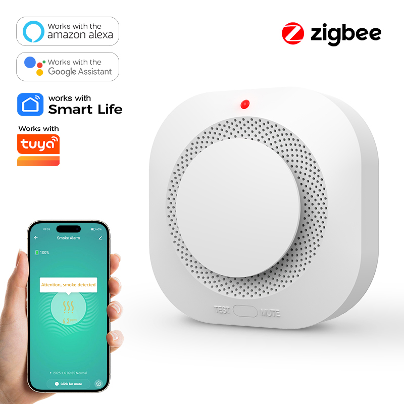 Smoke Detector Interconnected - ZIGBEE Smoke Detector Home Security -