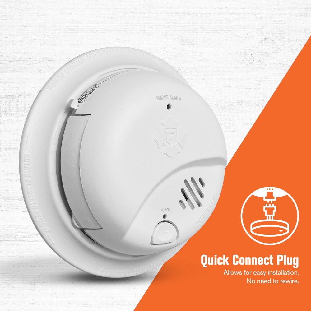 Smoke Detector Interconnected - US Shipping Hardwired Interconnectable Smoke Alarm