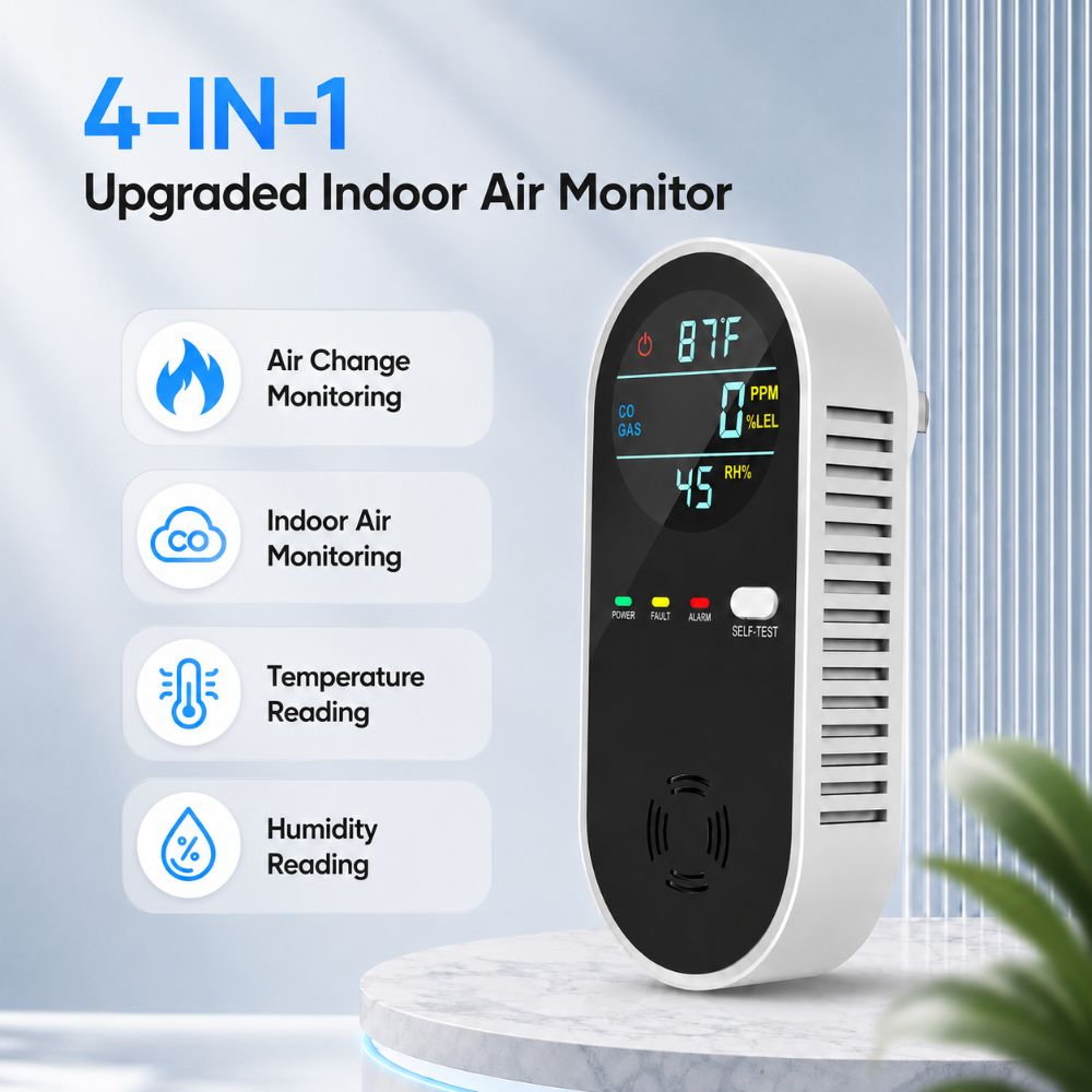 Co Detector Plug - 4 in 1 LED Display Gas