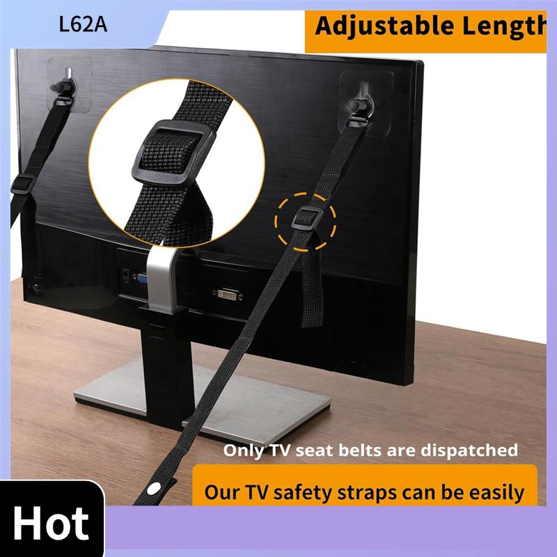 Earthquake Anchor Strap - L62A 4 PCS Adjustable TV Safety