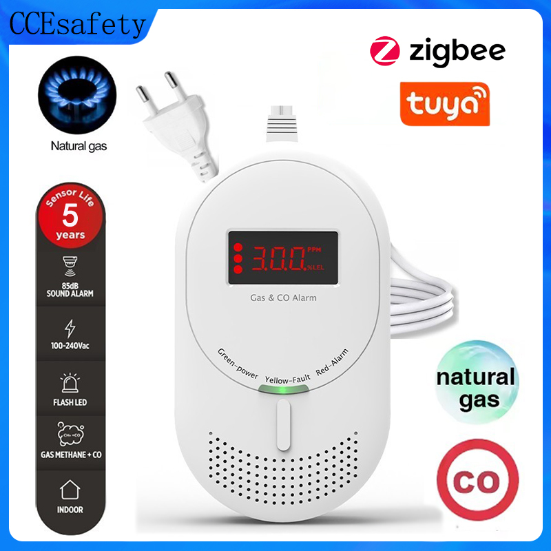 CCEsafety Zigbee Tuya Gas CO D - đánh giá và giá Co Detector Plug