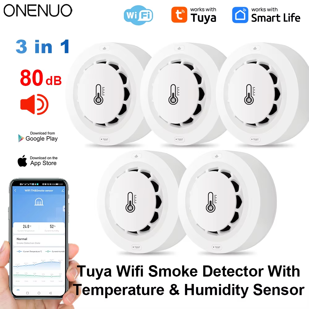 Tuya Wifi BT Two Connection Sm - đánh giá và giá Smoke Detector Interconnected