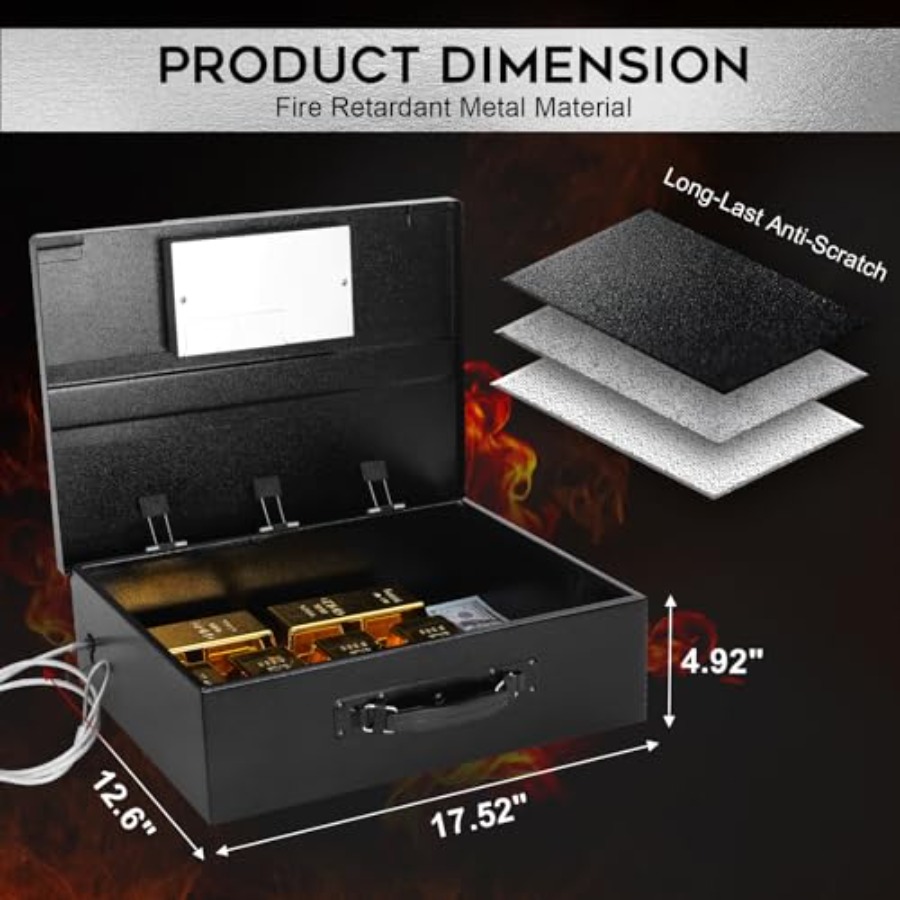 Portable Metal Safe Box with D - đánh giá và giá Fire Safe Document