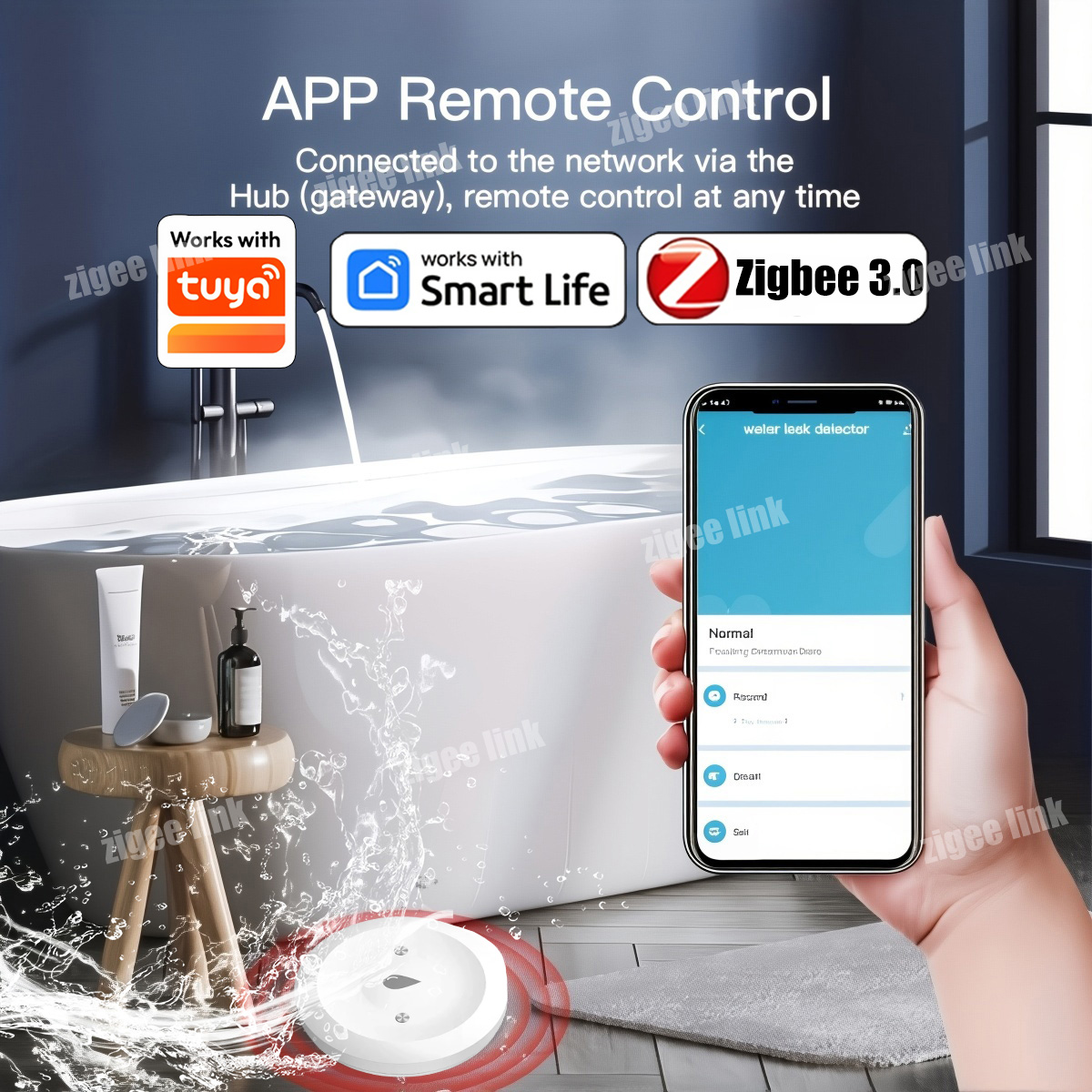 ZigBee 3.0 Water Sensor Smart  - đánh giá và giá Water Alarm Sensor