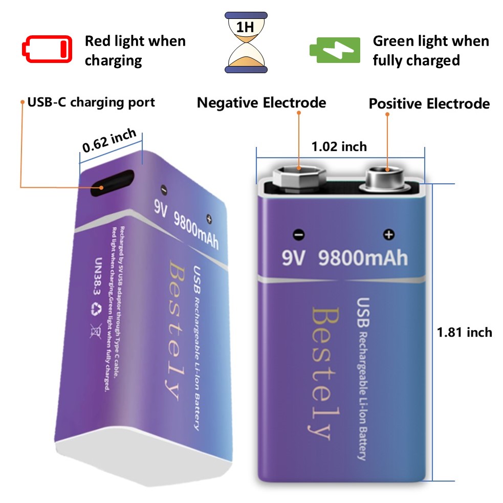 Rechargeable 9V Battery, 9800m - đánh giá và giá Smoke Detector Interconnected