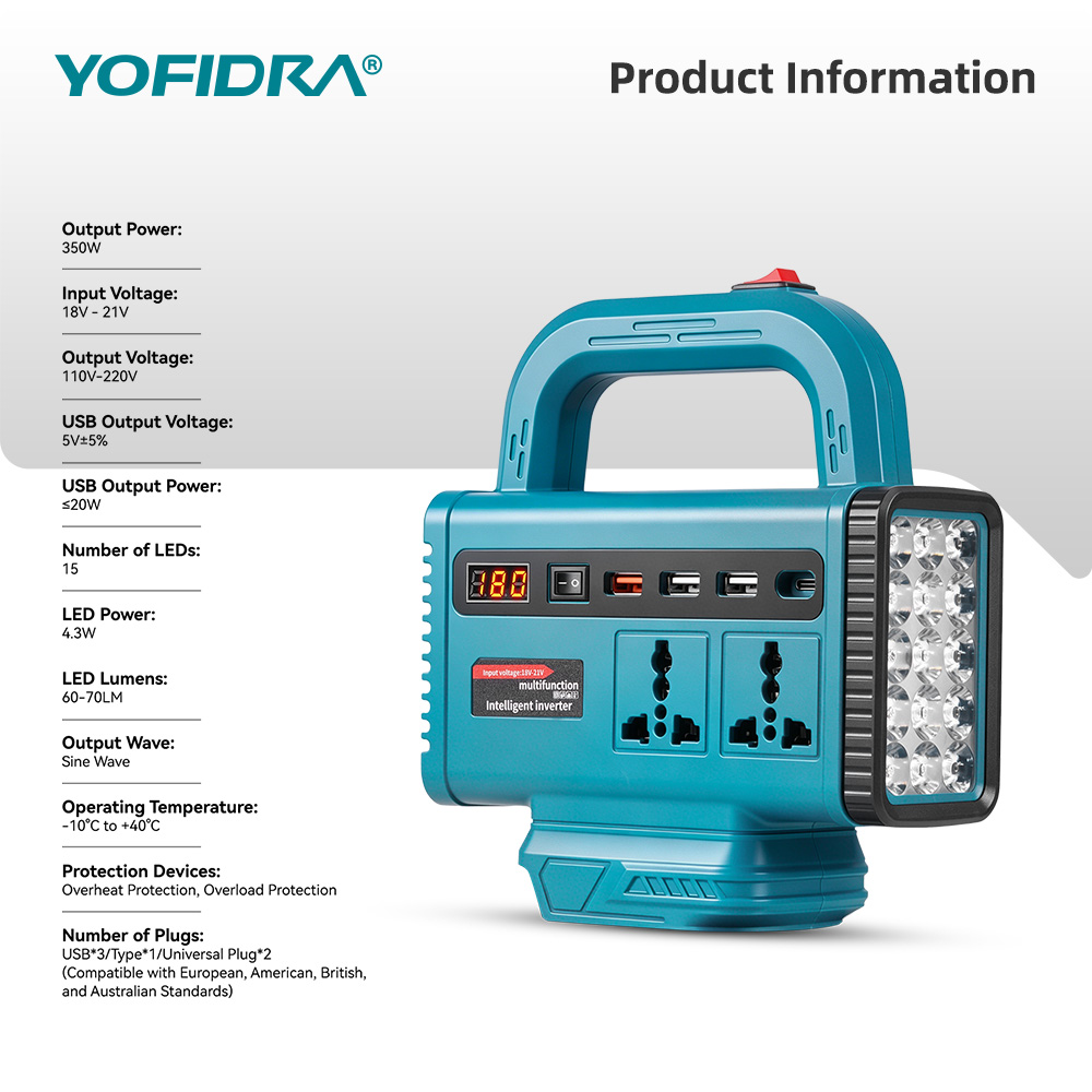 YOFIDRA 220V Portable Power In - đánh giá và giá Power Outage Light