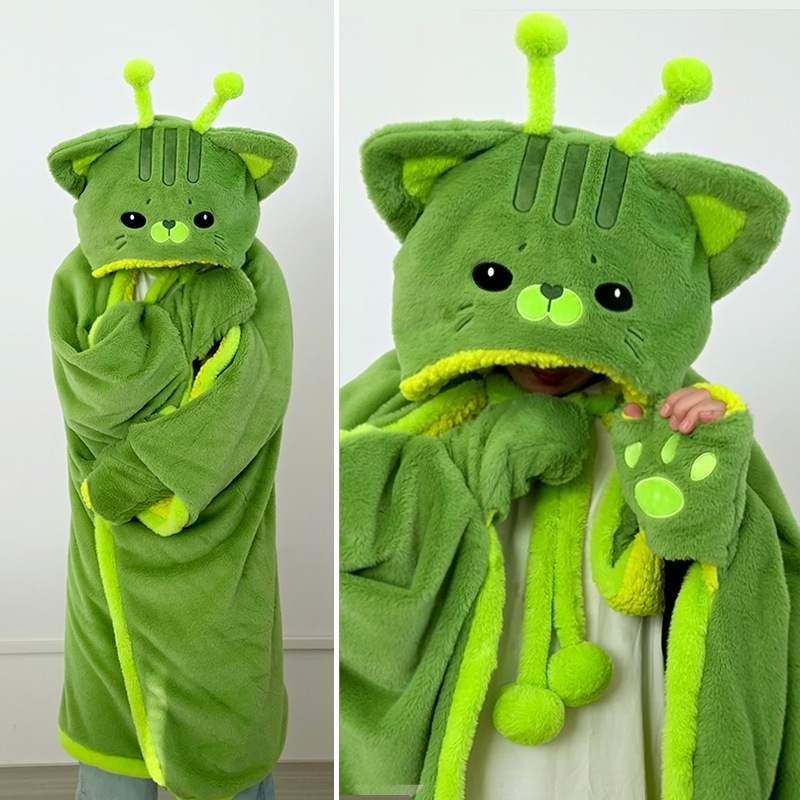 Cartoon Cute Alien Cat Hooded  - đánh giá và giá Fire Blanket Kitchen