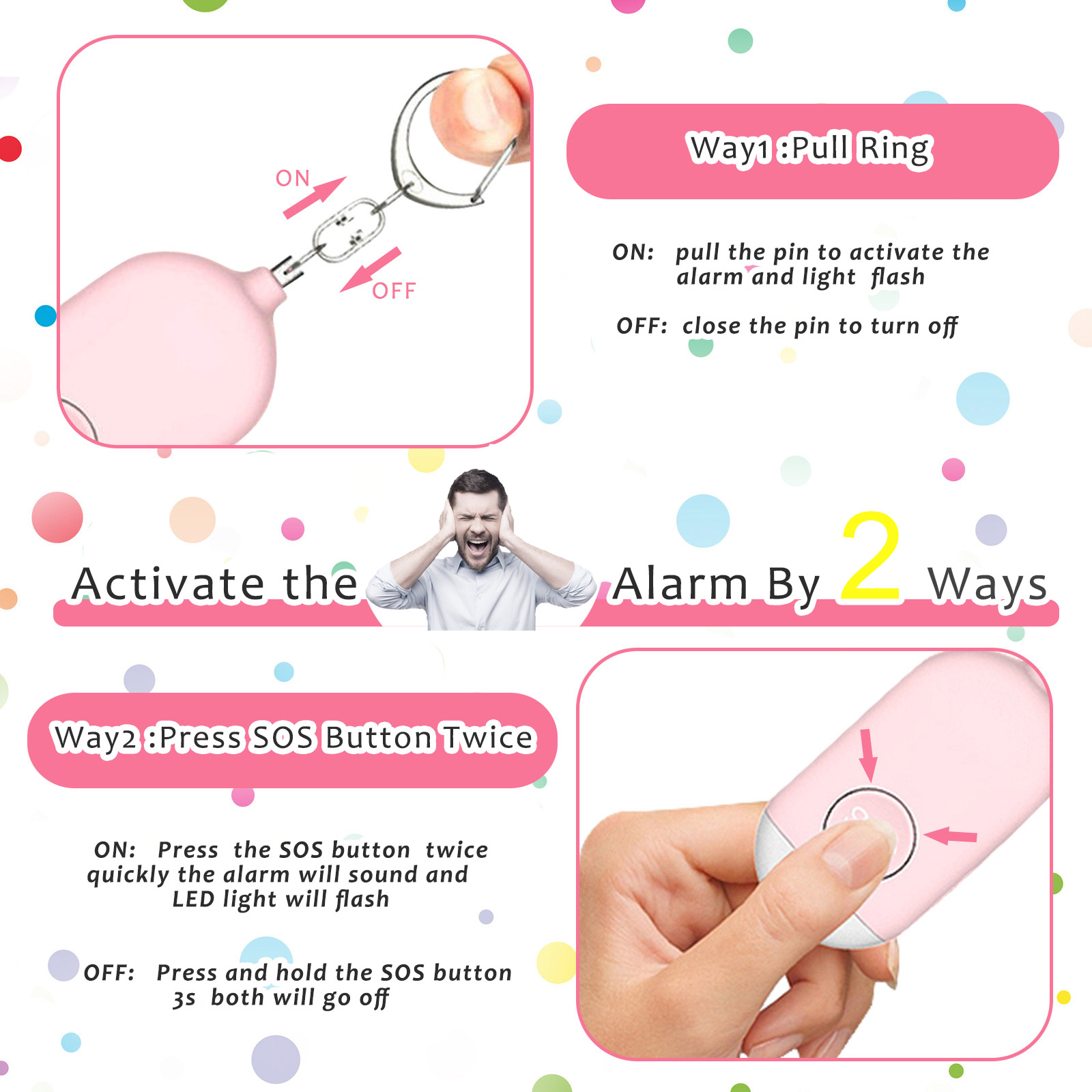 1pc Ultra-Loud 130DB Personal  - đánh giá và giá Personal Alarm Keychain